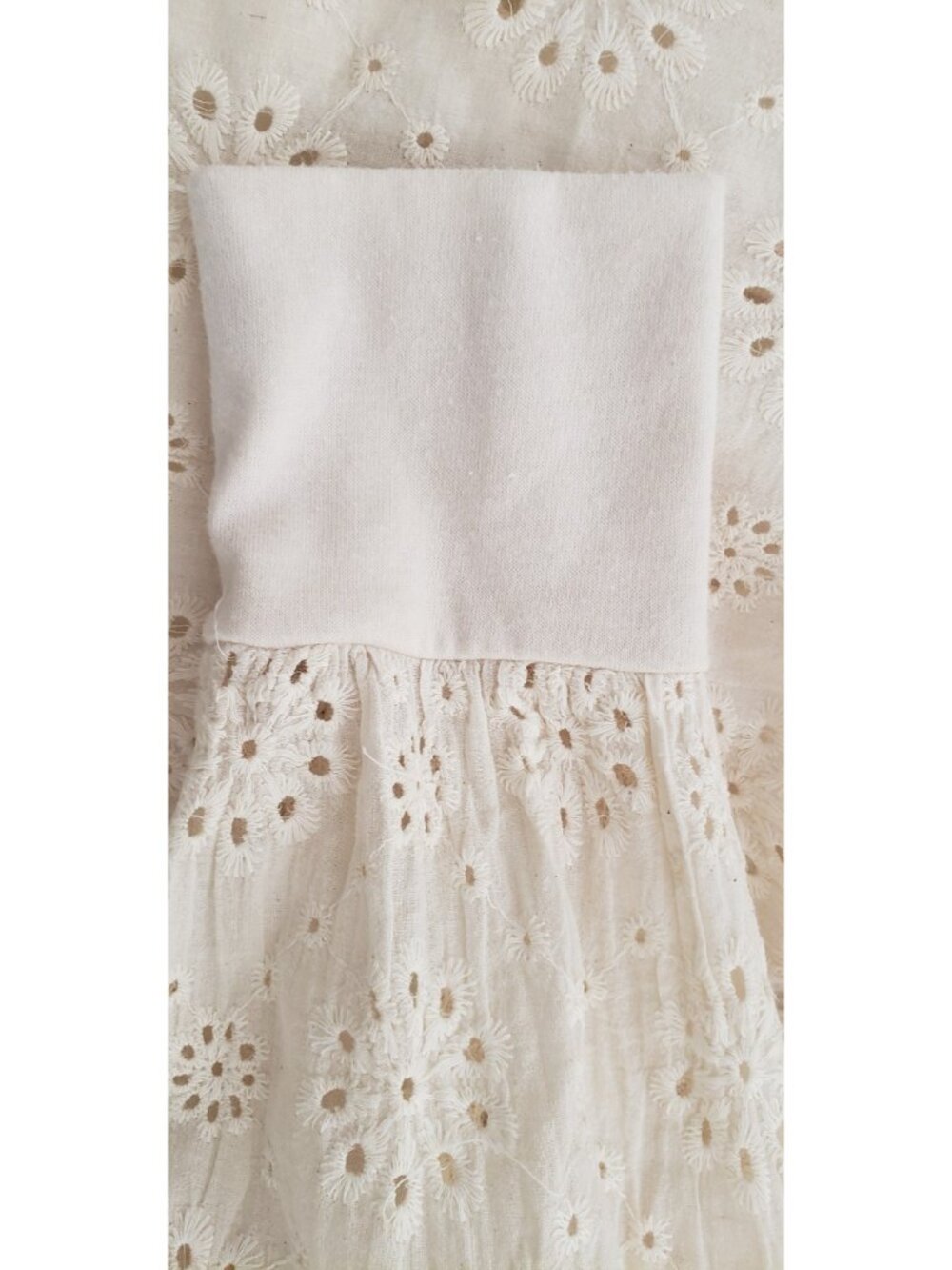 NY COLLECTION  IVORY EYELET BUTTON FRONT BLOUSE SHIRT LARGE - Picture 6 of 9